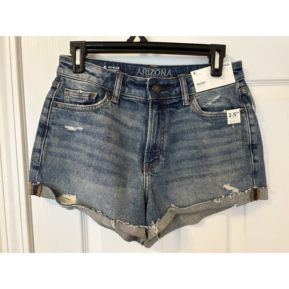 Arizona Jean Co Hi-Rise Cuffed Shorts 2.5” Inseam DK Believer Size 5 Juniors New